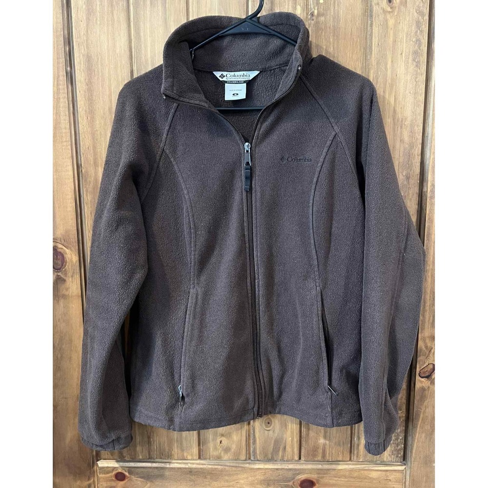 Columbia Jacket Womens Medium Brown Fast Trek‎ Fleece Full Zip Outdoors Hiking